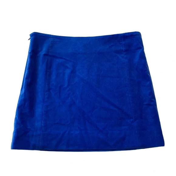 Frame Velvet Seamed Stretch Mini Skirt Bluette Size 6 NWT - Picture 3 of 8